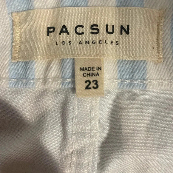 PacSun Blue White Striped denim skirt rough hem Size 23 - Picture 5 of 8